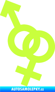 Samolepka Ty a já 001 symbol pro muže a ženu limetová