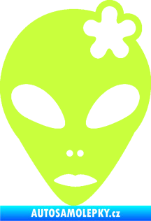 Samolepka UFO 009 slečna s kytičkou pravá limetová