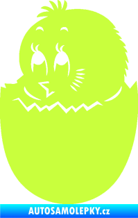 Samolepka Velikonoční dekorace 001 levá kuřátko limetová