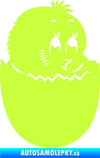 Samolepka Velikonoční dekorace 001 pravá kuřátko limetová