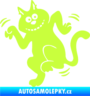 Samolepka Veselá kočka levá limetová