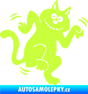 Samolepka Veselá kočka pravá limetová