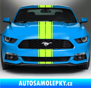 Samolepka Viper pruhy dvojité  1,5 cm + 10 cm + 10 cm + 1,5 cm limetová