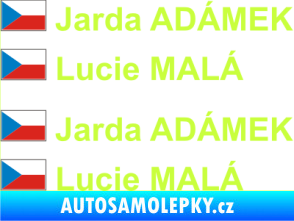 Samolepka Vlajka ČR se jménem limetová