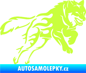 Samolepka Vlk 002 pravá limetová