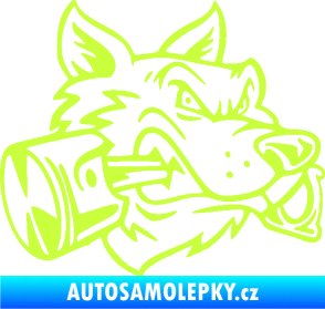 Samolepka Vlk 032 pravá moto s pístem limetová