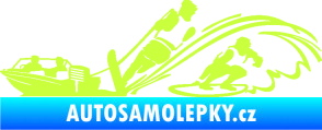 Samolepka Vodní lyžování a surf levá limetová