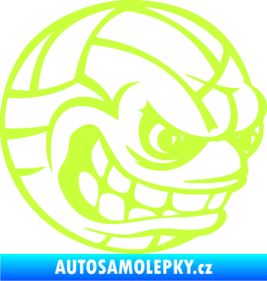 Samolepka Volejbalový míč 001 pravá s obličejem limetová