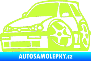 Samolepka VW Golf 3 karikatura levá limetová