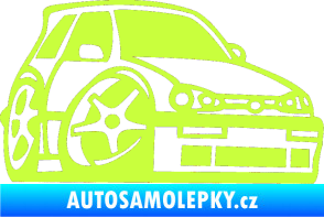 Samolepka VW Golf 3 karikatura pravá limetová