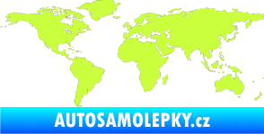 Samolepka World mapa světa limetová