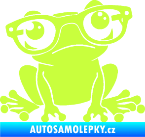 Samolepka Žába 011 pravá kouká s brýlemi limetová