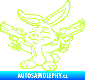 Samolepka Zajíc 005 levá mafián s revolvery limetová