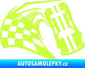 Samolepka Závodní auto 005 pravá limetová