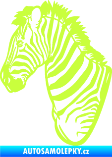Samolepka Zebra 001 levá hlava limetová