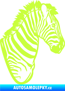 Samolepka Zebra 001 pravá hlava limetová
