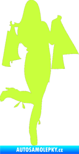 Samolepka Žena na nákupu 001 pravá limetová
