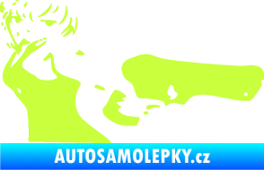 Samolepka Žena s pistolí pravá limetová