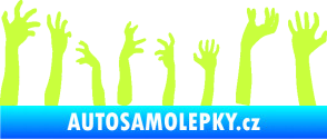 Samolepka Zombie 002 levá mrtví vylézají z hrobu limetová