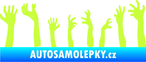 Samolepka Zombie 002 pravá mrtví vylézají z hrobu limetová