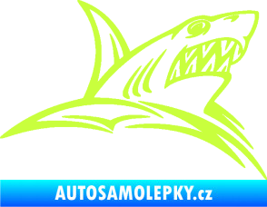 Samolepka Žralok 020 pravá v moři limetová