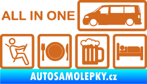 Samolepka All in one 003 nápis multifunkční vůz oříšková