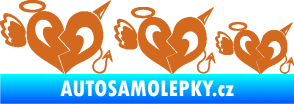 Samolepka Angel devil family 002 rodinka v autě oříšková