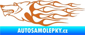 Samolepka Animal flames 017 levá vlk oříšková