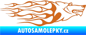 Samolepka Animal flames 017 pravá vlk oříšková
