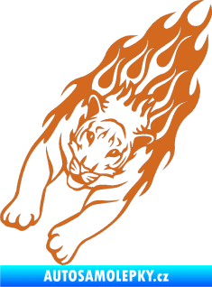 Samolepka Animal flames 024 levá tygr oříšková