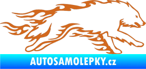 Samolepka Animal flames 032 pravá vlk oříšková