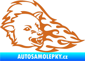 Samolepka Animal flames 036 pravá vlk oříšková