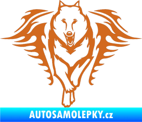 Samolepka Animal flames 039 levá  vlk oříšková