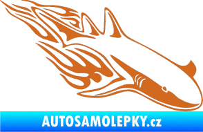 Samolepka Animal flames 048 pravá žralok oříšková