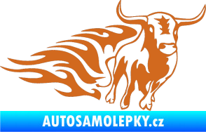 Samolepka Animal flames 057 pravá býk oříšková