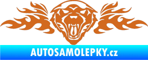 Samolepka Animal flames 058 levá vlk oříšková