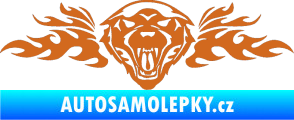 Samolepka Animal flames 058 pravá vlk oříšková