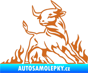 Samolepka Animal flames 062 pravá býk oříšková