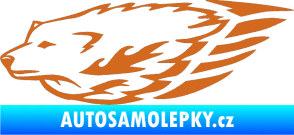 Samolepka Animal flames 078 levá  vlk oříšková
