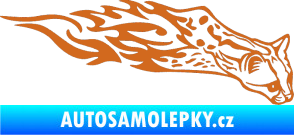 Samolepka Animal flames 080 pravá gepard oříšková