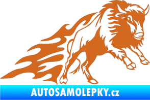 Samolepka Animal flames 089 pravá býk oříšková