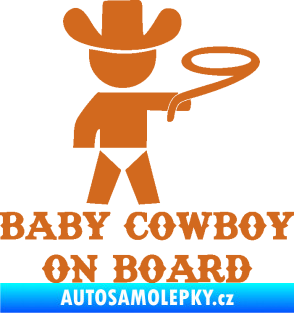 Samolepka Baby cowboy on board pravá oříšková