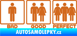 Samolepka Bad good perfect 002 nápis oříšková