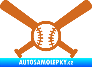 Samolepka Baseball míček a pálky oříšková