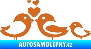 Samolepka Bird family 001 rodina v autě oříšková