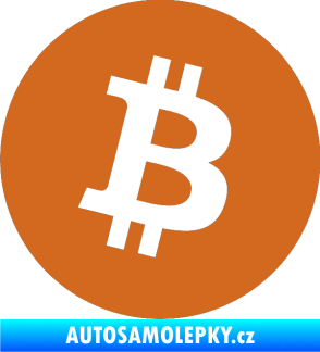 Samolepka Bitcoin 001 oříšková
