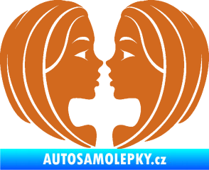 Samolepka Blíženci 002  oříšková