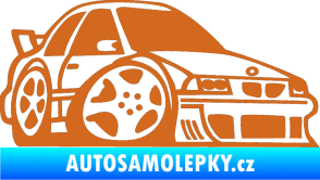 Samolepka BMW e30 karikatura pravá oříšková