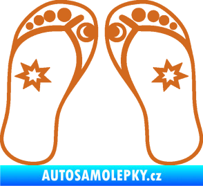 Samolepka Botičky 001 plážové žabky oříšková