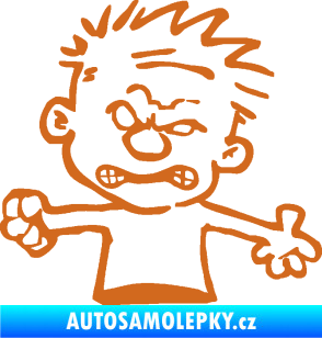 Samolepka Boy rozzlobenej levá oříšková